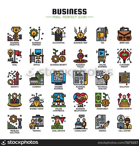 Business Elements , Thin Line and Pixel Perfect Icons