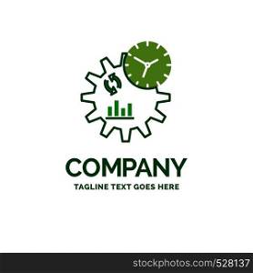 Business, engineering, management, process Flat Business Logo template. Creative Green Brand Name Design.