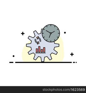 Business, engineering, management, process Flat Color Icon Vector