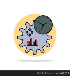 Business, engineering, management, process Flat Color Icon Vector