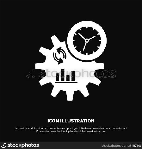 Business, engineering, management, process Icon. glyph vector symbol for UI and UX, website or mobile application. Vector EPS10 Abstract Template background
