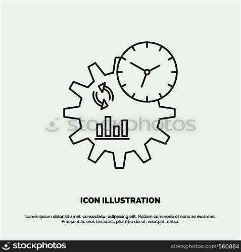 Business, engineering, management, process Icon. Line vector gray symbol for UI and UX, website or mobile application. Vector EPS10 Abstract Template background