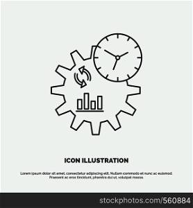 Business, engineering, management, process Icon. Line vector gray symbol for UI and UX, website or mobile application. Vector EPS10 Abstract Template background