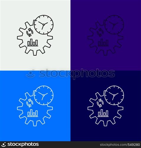 Business, engineering, management, process Icon Over Various Background. Line style design, designed for web and app. Eps 10 vector illustration. Vector EPS10 Abstract Template background