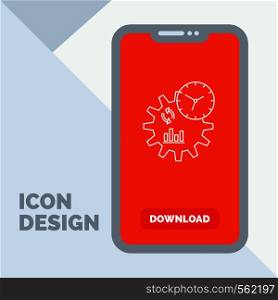 Business, engineering, management, process Line Icon in Mobile for Download Page. Vector EPS10 Abstract Template background