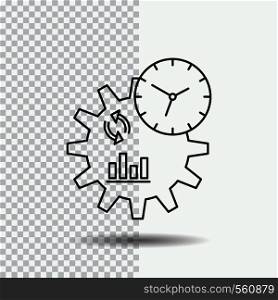 Business, engineering, management, process Line Icon on Transparent Background. Black Icon Vector Illustration. Vector EPS10 Abstract Template background