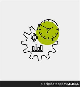 Business, engineering, management, process Line Icon. Vector EPS10 Abstract Template background