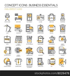 Business Essentials, thin line icons set ,Pixel Perfect Icons