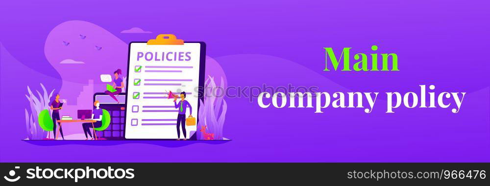 Business ethics. Corporate governance. Regulations compliance. Business rules, main company policy, business regulation, IT business analysis concept. Header or footer banner template with copy space.. Business rule web banner concept