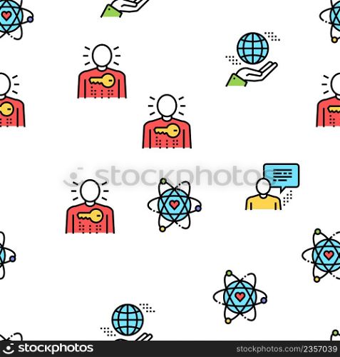Business Ethics Moral Vector Seamless Pattern Thin Line Illustration. Business Ethics Moral Vector Seamless Pattern
