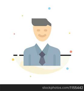 Business, Executive, Job, Man, Selection Abstract Flat Color Icon Template