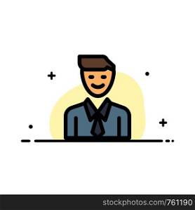 Business, Executive, Job, Man, Selection Business Flat Line Filled Icon Vector Banner Template