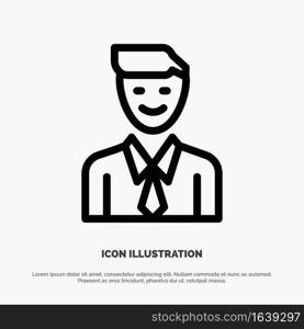 Business, Executive, Job, Man, Selection Line Icon Vector