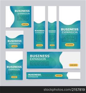 Business expansion strategy web banner design template. Vector flyer with text space. Advertising placard with customized copyspace. Printable poster for advertising. Myriad Pro, Verdana fonts used. Business expansion strategy web banner design template