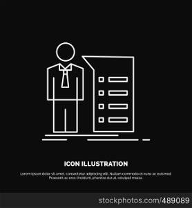 Business, explanation, graph, meeting, presentation Icon. Line vector symbol for UI and UX, website or mobile application. Vector EPS10 Abstract Template background
