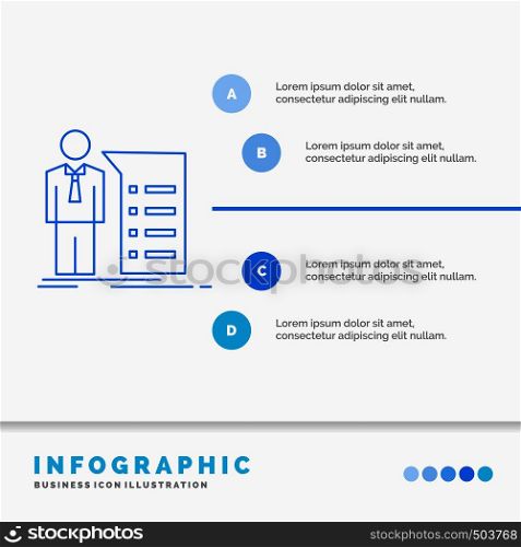 Business, explanation, graph, meeting, presentation Infographics Template for Website and Presentation. Line Blue icon infographic style vector illustration. Vector EPS10 Abstract Template background