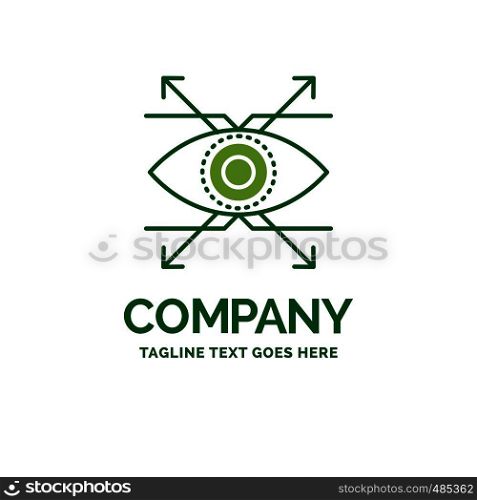Business, eye, look, vision Flat Business Logo template. Creative Green Brand Name Design.