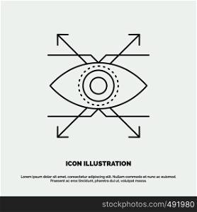 Business, eye, look, vision Icon. Line vector gray symbol for UI and UX, website or mobile application. Vector EPS10 Abstract Template background