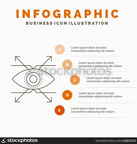 Business, eye, look, vision Infographics Template for Website and Presentation. Line Gray icon with Orange infographic style vector illustration