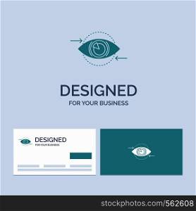 Business, eye, marketing, vision, Plan Business Logo Glyph Icon Symbol for your business. Turquoise Business Cards with Brand logo template.. Vector EPS10 Abstract Template background