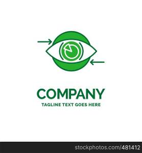 Business, eye, marketing, vision, Plan Flat Business Logo template. Creative Green Brand Name Design.