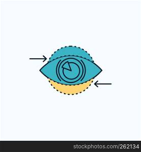 Business, eye, marketing, vision, Plan Flat Icon. green and Yellow sign and symbols for website and Mobile appliation. vector illustration