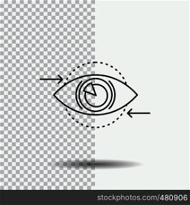 Business, eye, marketing, vision, Plan Line Icon on Transparent Background. Black Icon Vector Illustration. Vector EPS10 Abstract Template background