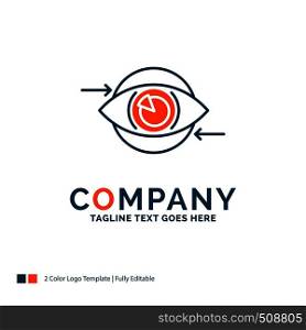 Business, eye, marketing, vision, Plan Logo Design. Blue and Orange Brand Name Design. Place for Tagline. Business Logo template.