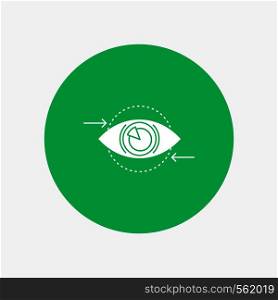 Business, eye, marketing, vision, Plan White Glyph Icon in Circle. Vector Button illustration. Vector EPS10 Abstract Template background