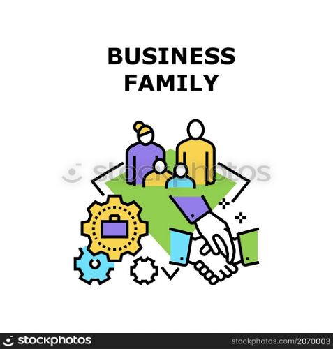 Business family people. Team group. Person together. Happy couple. Service support. Home insurance vector concept color illustration. Business family icon vector illustration