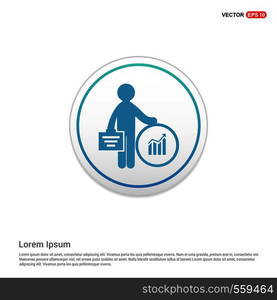 Business Finance Icon - white circle button