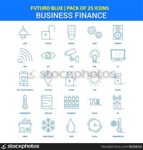 Business Finance Icons - Futuro Blue 25 Icon pack