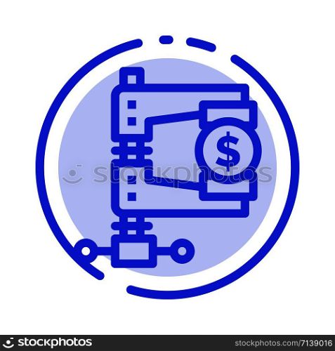 Business, Finance, Income, Market, Reform Blue Dotted Line Line Icon