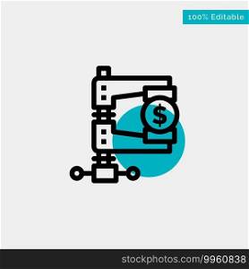 Business, Finance, Income, Market, Reform turquoise highlight circle point Vector icon