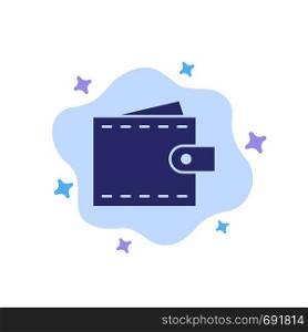 Business, Finance, Interface, User, Wallet Blue Icon on Abstract Cloud Background