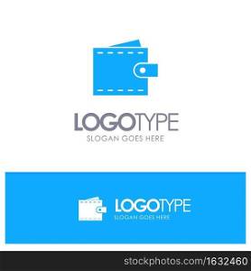 Business, Finance, Interface, User, Wallet Blue Solid Logo with place for tagline