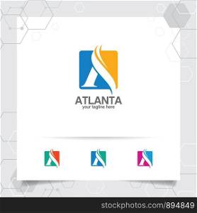 Business finance letter A logo design vector with a simple modern color for marketing, consulting, bank, trading, and other business.