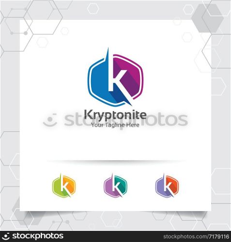 Business finance letter K logo design vector with a simple modern color for marketing, consulting, bank, trading, and other business.