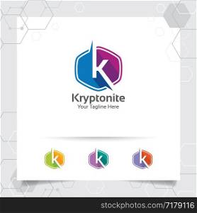 Business finance letter K logo design vector with a simple modern color for marketing, consulting, bank, trading, and other business.