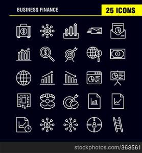Business Finance Line Icon Pack For Designers And Developers. Icons Of Bag, Briefcase, Business, Fashion, Finance, Business, Eye, Mission, Vector