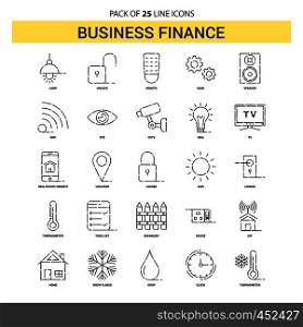 Business Finance Line Icon Set - 25 Dashed Outline Style