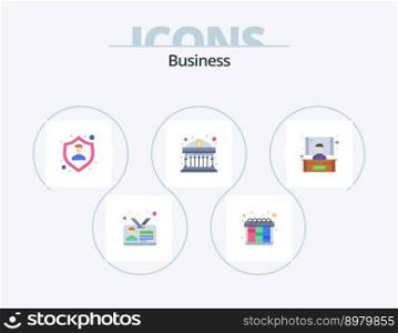 Business Flat Icon Pack 5 Icon Design. presentation. money. insurance. finance. bank