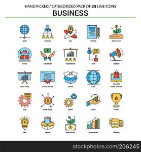 Business Flat Line Icon Set - Business Concept Icons Design