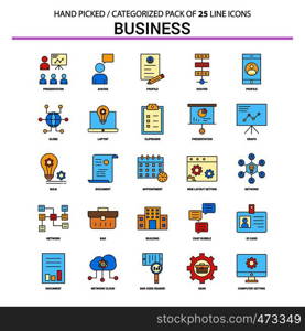 Business Flat Line Icon Set - Business Concept Icons Design