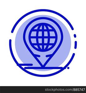 Business, Forum, Global, Modern Blue Dotted Line Line Icon