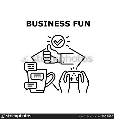Business fun people. Office character joy. Worker employee. Company achievment. Job team together vector concept black illustration. Business fun icon vector illustration
