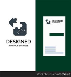 Business, Game, Logic, Puzzle, Square Grey Logo Design and Business Card Template