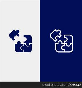 Business, Game, Logic, Puzzle, Square Line and Glyph Solid icon Blue banner Line and Glyph Solid icon Blue banner