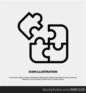 Business, Game, Logic, Puzzle, Square Line Icon Vector