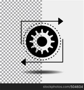Business, gear, management, operation, process Glyph Icon on Transparent Background. Black Icon. Vector EPS10 Abstract Template background
